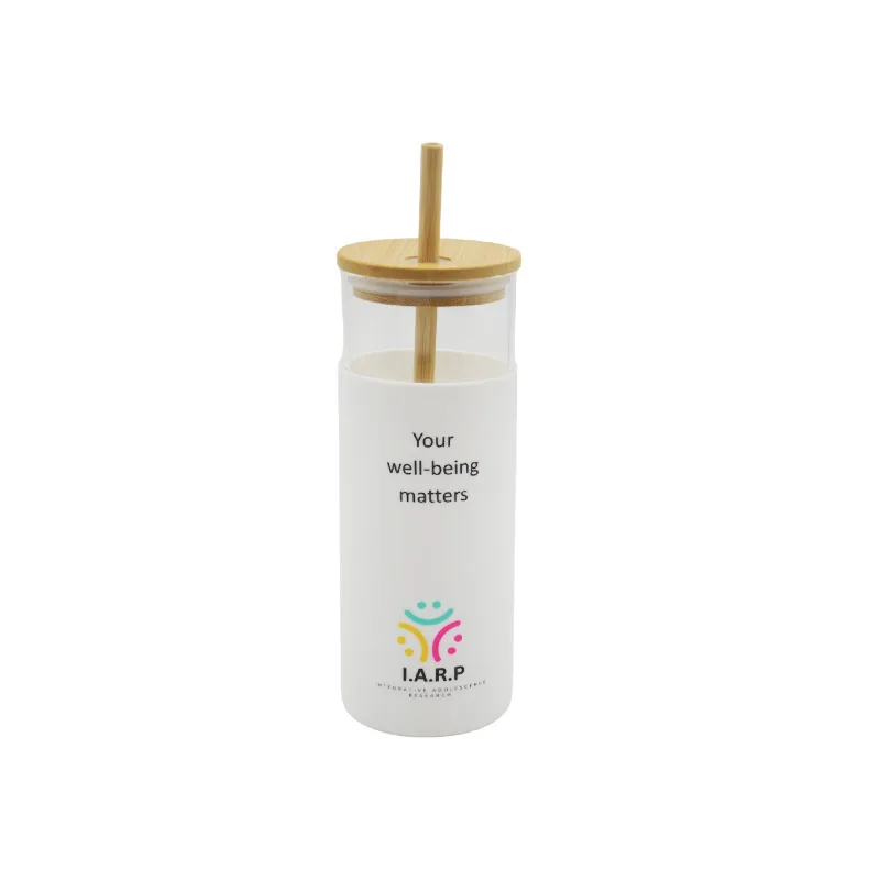 Bamboo Glass Tumblers with Silicone Handle